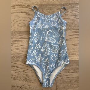 H&M Light Blue Seashell Print One-Piece Swimsuit